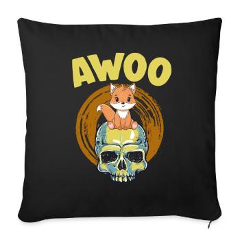 Furry Fandom Fursona Fursuit Fox - Sofa pillowcase 17,3'' x 17,3'' (45 x 45 cm) - black - Front