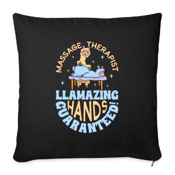 Llamazing hands guaranteed - Massage - Sofa pillowcase 17,3'' x 17,3'' (45 x 45 cm) - black - Front