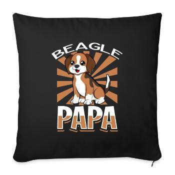 Beagle Papa - Beagle - Housse de coussin décorative 45 x 45 cm - noir - Devant