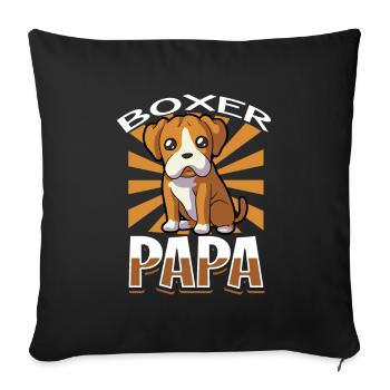 Boxer Papa - Boxer - Sofakissenbezug 45 x 45 cm - Schwarz - Vorne