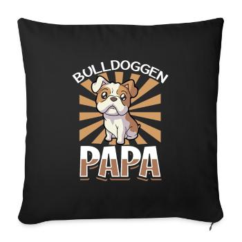 Bulldogs Papa - Bulldog - Housse de coussin décorative 45 x 45 cm - noir - Devant