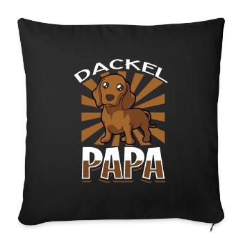 Dachshund Dad - Dachshund - Sofa pillowcase 17,3'' x 17,3'' (45 x 45 cm) - black - Front