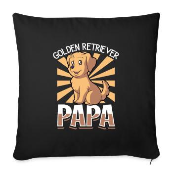 Golden Retriever Papa - Golden Retriever - Sofa pillowcase 17,3'' x 17,3'' (45 x 45 cm) - black - Front