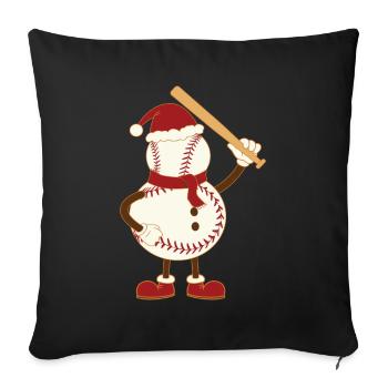 Santa Claus Baseball Christmas Funny - Sofa pillowcase 17,3'' x 17,3'' (45 x 45 cm) - black - Front