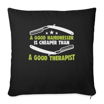 hairdresser, barber, hairdresser, hair salon - Sofa pillowcase 17,3'' x 17,3'' (45 x 45 cm) - black - Front