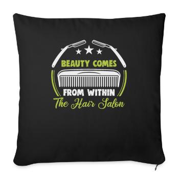 hairdresser, barber, hairdresser, hair salon - Sofa pillowcase 17,3'' x 17,3'' (45 x 45 cm) - black - Front