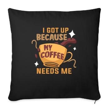 I Like Coffee Gift Ideas Coffee Lovers - Sofa pillowcase 17,3'' x 17,3'' (45 x 45 cm) - black - Front