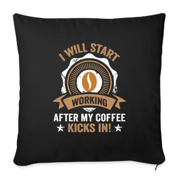 I Like Coffee Gift Ideas Coffee Lover - Sofa pillowcase 17,3'' x 17,3'' (45 x 45 cm) - black - Front