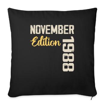 Born in November 1988 - Edition 1988 - Sofa pillowcase 17,3'' x 17,3'' (45 x 45 cm) - black - Front