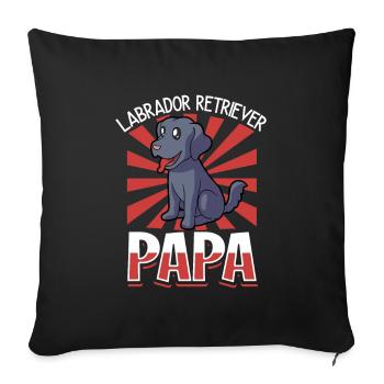 Labrador Retriever Papa - Labrador Retriever - Housse de coussin décorative 45 x 45 cm - noir - Devant