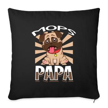 Pug Dad - Pug - Housse de coussin décorative 45 x 45 cm - noir - Devant
