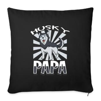 Husky Dad - Siberian Husky - Sofa pillowcase 17,3'' x 17,3'' (45 x 45 cm) - black - Front