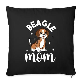 Beagle Mom - Beagle - Sofa pillowcase 17,3'' x 17,3'' (45 x 45 cm) - black - Front