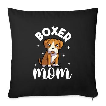 Boxer Mom - Boxer - Sofa pillowcase 17,3'' x 17,3'' (45 x 45 cm) - black - Front