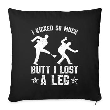 Leg prosthesis amputees - Sofa pillowcase 17,3'' x 17,3'' (45 x 45 cm) - black - Front
