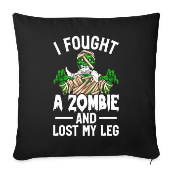 Leg prosthesis amputees - Sofa pillowcase 17,3'' x 17,3'' (45 x 45 cm) - black - Front