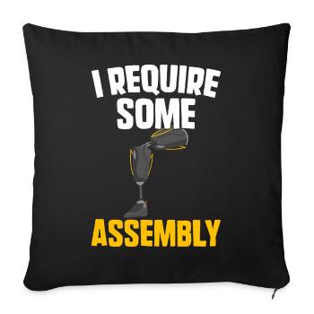 Funny prosthetic leg for amputees - Sofa pillowcase 17,3'' x 17,3'' (45 x 45 cm) - black - Front