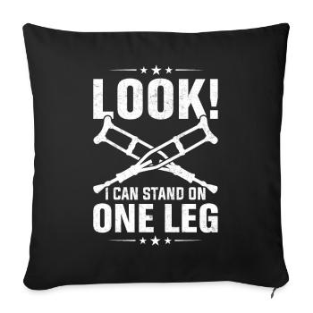 Funny prosthetic leg for amputees - Sofa pillowcase 17,3'' x 17,3'' (45 x 45 cm) - black - Front