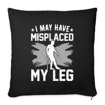 Drôle de prothèse de jambe pour amputés - Housse de coussin décorative 45 x 45 cm - noir - Devant