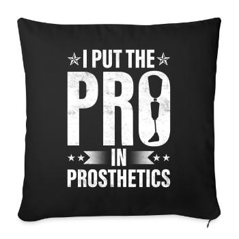 Funny prosthetic leg for amputees - Sofa pillowcase 17,3'' x 17,3'' (45 x 45 cm) - black - Front
