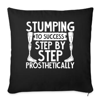 Leg prosthesis amputees - Sofa pillowcase 17,3'' x 17,3'' (45 x 45 cm) - black - Front