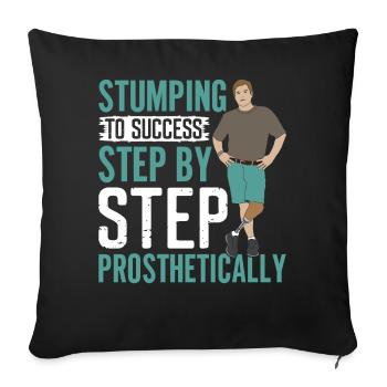 Leg prosthesis amputees - Sofa pillowcase 17,3'' x 17,3'' (45 x 45 cm) - black - Front