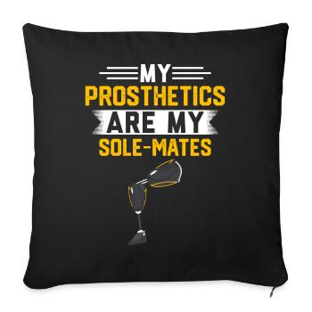 Leg prosthesis amputees - Sofa pillowcase 17,3'' x 17,3'' (45 x 45 cm) - black - Front