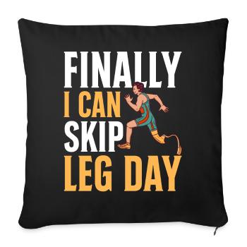 Funny prosthetic leg for amputees - Sofa pillowcase 17,3'' x 17,3'' (45 x 45 cm) - black - Front