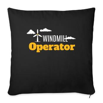 Windmill Operator Wind Power Wind Energy - Sofa pillowcase 17,3'' x 17,3'' (45 x 45 cm) - black - Front