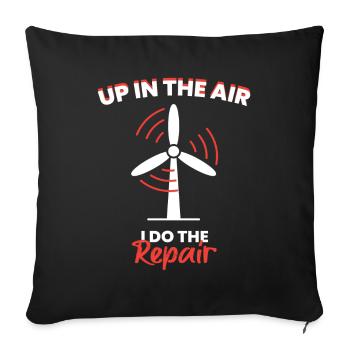 Up In The Air Wind Wind Power Wind Energy - Sofa pillowcase 17,3'' x 17,3'' (45 x 45 cm) - black - Front