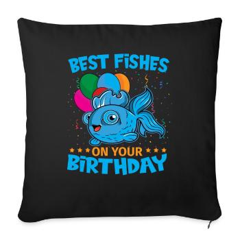 Aquarist Koi Fischliebhaber Aquarium - Sofakissenbezug 45 x 45 cm - Schwarz - Vorne