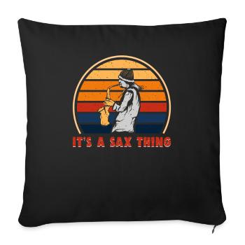 Saxophoniste, Orchestre, Musicien, Saxophoniste - Housse de coussin décorative 45 x 45 cm - noir - Devant