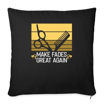 hairdresser, barber, hairdresser, hair salon - Sofa pillowcase 17,3'' x 17,3'' (45 x 45 cm) - black - Front