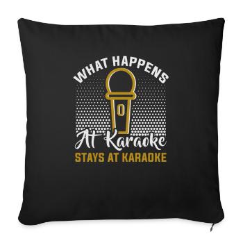 Karaoké Chant Chanteur Musique Karaoké Bar - Housse de coussin décorative 45 x 45 cm - noir - Devant