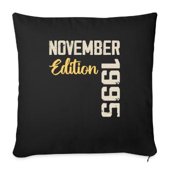 Born in November 1995 - Edition 1995 - Sofa pillowcase 17,3'' x 17,3'' (45 x 45 cm) - black - Front