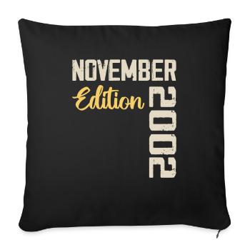 Born in November 2002 - Edition 2002 - Sofa pillowcase 17,3'' x 17,3'' (45 x 45 cm) - black - Front