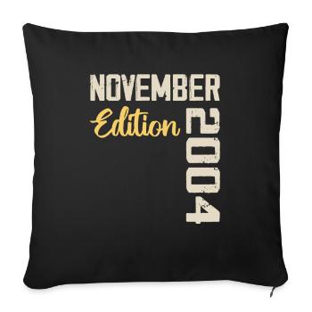 Born in November 2004 - Edition 2004 - Sofa pillowcase 17,3'' x 17,3'' (45 x 45 cm) - black - Front
