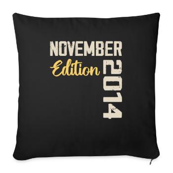 Born in November 2014 - Edition 2014 - Sofa pillowcase 17,3'' x 17,3'' (45 x 45 cm) - black - Front