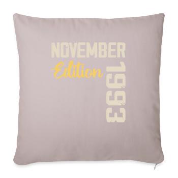 Né en novembre 1993 - Edition 1993 - Housse de coussin décorative 45 x 45 cm - taupe clair - Devant