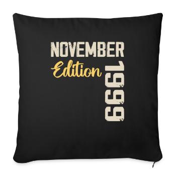 Born in November 1999 - Edition 1999 - Sofa pillowcase 17,3'' x 17,3'' (45 x 45 cm) - black - Front