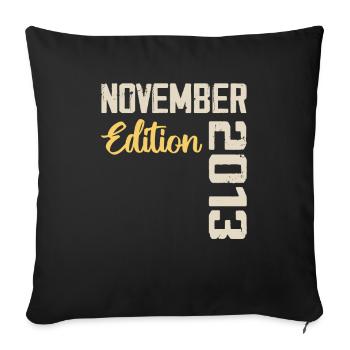 Born in November 2013 - Edition 2013 - Sofa pillowcase 17,3'' x 17,3'' (45 x 45 cm) - black - Front