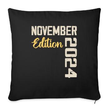 Born in November 2024 - Edition 2024 - Sofa pillowcase 17,3'' x 17,3'' (45 x 45 cm) - black - Front