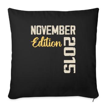 Born in November 2015 - Edition 2015 - Sofa pillowcase 17,3'' x 17,3'' (45 x 45 cm) - black - Front