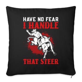 Bull Rider Cowboy Bull Riding - Housse de coussin décorative 45 x 45 cm - noir - Devant