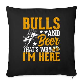 Bull Rider Équitation de taureau - Housse de coussin décorative 45 x 45 cm - noir - Devant