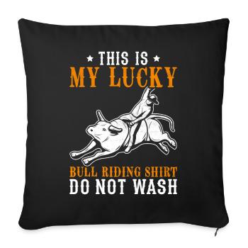 Bull Rider Cowboy - Housse de coussin décorative 45 x 45 cm - noir - Devant