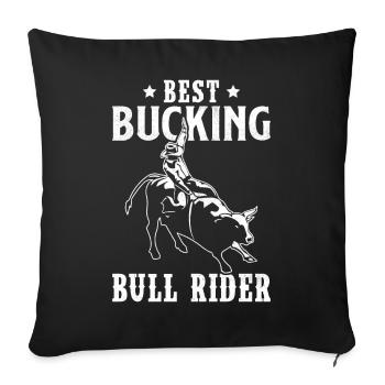 Stierreitender Cowboy - Sofakissenbezug 45 x 45 cm - Schwarz - Vorne