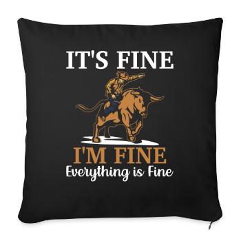 Bull Rider Bull Riding Cowboy - Sofa pillowcase 17,3'' x 17,3'' (45 x 45 cm) - black - Front
