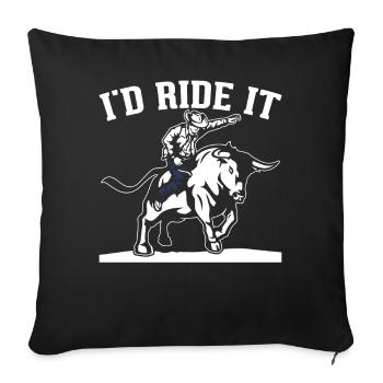 Bull Rider Bull Riding Cowboy - Housse de coussin décorative 45 x 45 cm - noir - Devant