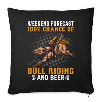 Bull Rider Cowboy - Housse de coussin décorative 45 x 45 cm - noir - Devant